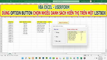 VBA Excel UserForm | Dùng Option Button chọn để hiển thị nhiều danh sách lên một ListBox