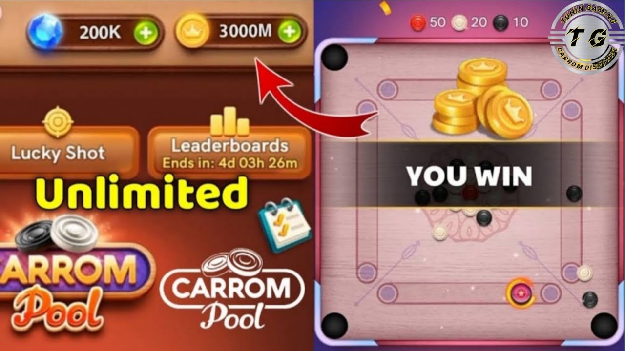 Carrom Pool Coins Trick😳Unlimited Coins Up💥Carrom Pool New Update⚡Tuhin