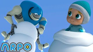 Arpo the Robot | Arpo Builds a GIANT Snowman!! | Funny Cartoons for Kids | Arpo and Daniel