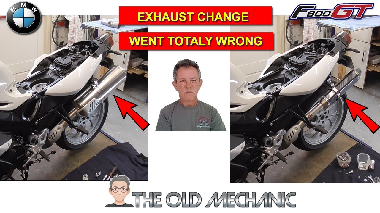 BMW F800GT EXHAUST CHANGE.. FROM A NICE SOUND TO A TERRIBLE SOUND..