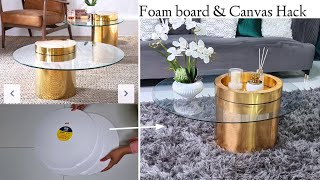 DIY HIGH END COFFEE TABLE USING FOAMBOARDS &amp;CANVAS | INEXPENSIVE COFFE TABLE