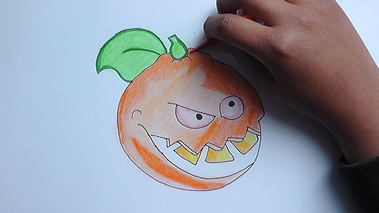 Dibujando Y Coloreando Naranja Plantas Vs Zombies 2 Drawing