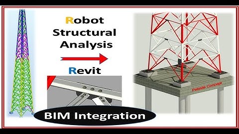 ROBOT to Revit BIM Integration - 50m 4-Legged Angular Steel Tower + Gusset plate connection model