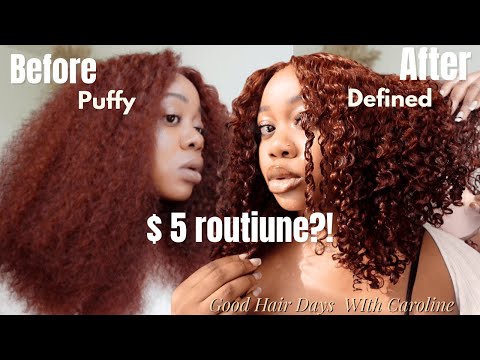 UPDATED $5 CURLY HAIR ROUTINE | Reddish Brown Jerry Curly Glueless Wig ft. Beauty Forever Hair