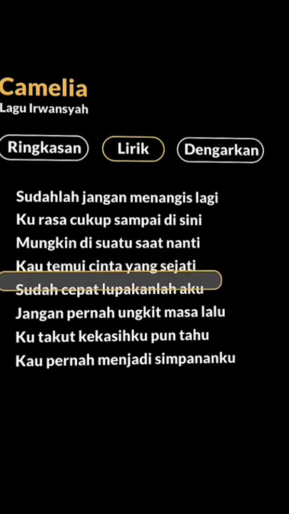 CAMELIA - LYRICS LAGU COVER