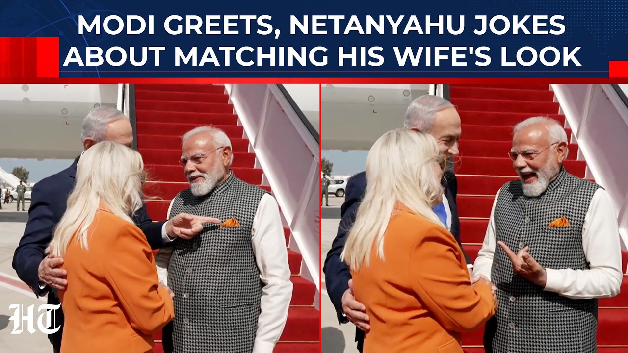 Netanyahu's Grin-Worthy Tease On PM Modi's Pocket Square Mirroring Sara's Outfit During Hindi Hello