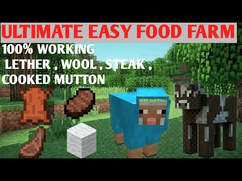 Easy Food farm, Gives Leather, wool, steak, mutton! Early game farm, No