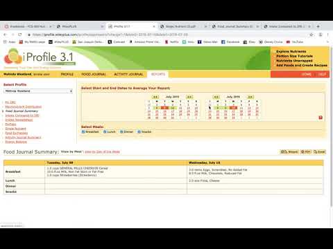 Nutrition iProfile reports