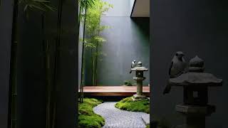 Zen Garden Oasis: Bamboo, Stone Lantern & Serene Design