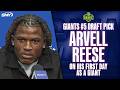 Arvell Reese on his first day as a Giant in New York, talks about conversations with John Harbaugh
