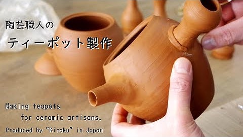 陶芸職人のティーポット製作。Making teapots for ceramic artisans.【陶芸製作376】