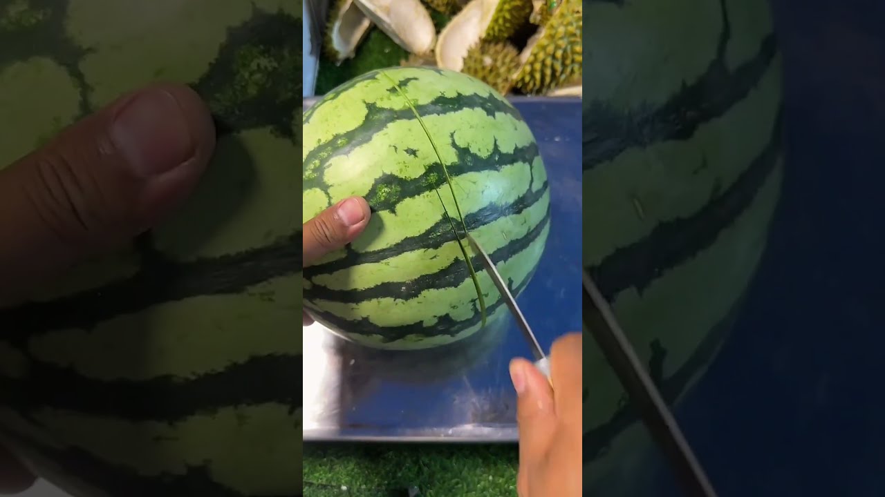 Watermelon Cutting ASMR Juicy Satisfying Slices 