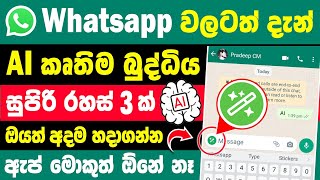 Top 03 New Hidden Whatsapp Tips and Tricks Sinhala | Whatsapp new features sinhala