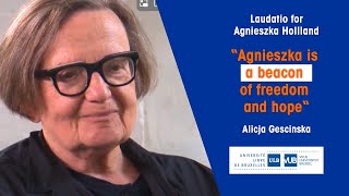 Laudatio for Agnieszka Holland by Aliscja Gescinska, curator of PACT