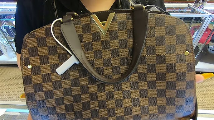 Louis Vuitton Kensington Damier Ebene Tote Shoulder Bag 2015