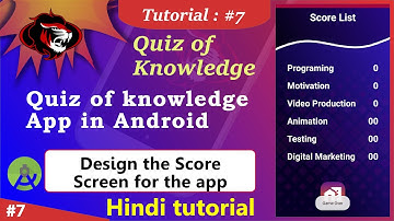 Quiz app in android studio | How to create Quiz of Knowledge creation | Design Score Screen Part 7