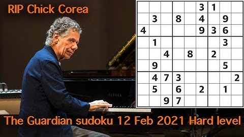 Sudoku – The Guardian 12 Feb 2021 Hard level