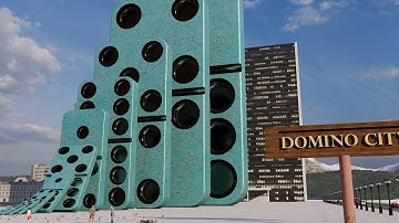 large domino effect in big city | cinematic domino effect