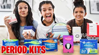 Comparing Tampons \& Pads, what is best! PERIOD Kits for Teen Girls!!