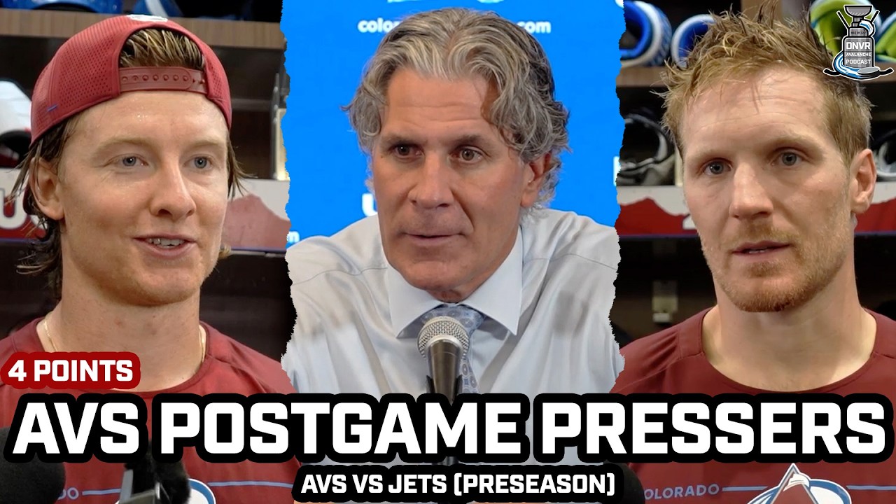 Jared Bednar, TJ Hughes & Avs' Locker Room After TJ Hughes Preseason HAT TRICK in WIN vs Jets