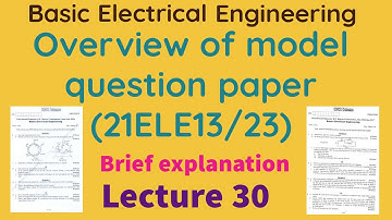 Question paper Discussion/overview of VTU 21scheme Basic Electrical Engineering 21ELE13 for BE/BTech