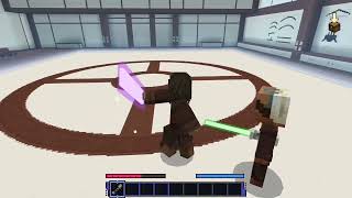Darth Chewbacca duels Jedi in Star Wars Minecraft