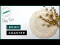 How to Crochet a Boho Coaster  // 12 Days of Coasters // DAY 2 VLOGMAS 2020 // Crochet and Tea