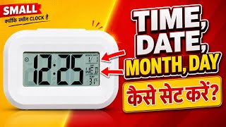 How to Set a Mini Digital Alarm Clock | Time, Date, Month & Day