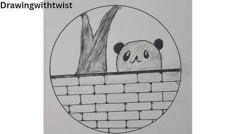Easy Circle Drawing of Cute Panda | Simple Pencil Sketch | Scenery for Beginners Drawingwithtwist
