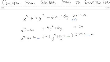 Convert from general form to standard form of an ellipse