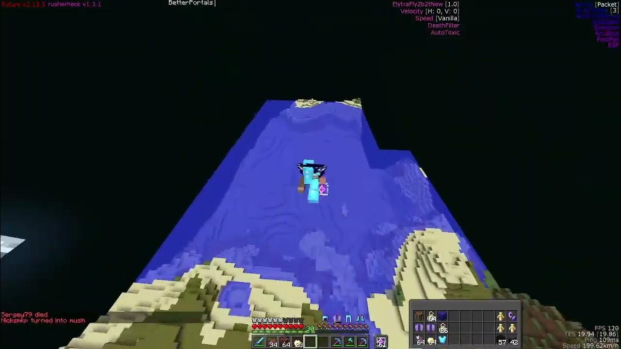 2B2T elytra fly on 9B9T with Rusherhack (cuz why not) YouTube