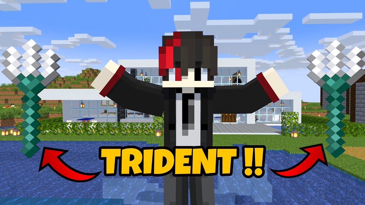 I MADE MY TRIDENT SUPER OP !! IN MINECRAFT - YouTube