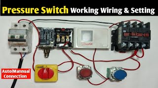 Pressure Switch Working Wiring & Setting! Danfoss Pressure Switch Connection With Motor Starter