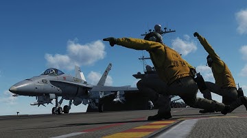 DCS - F/A 18 Supercarrier cold start and launch
