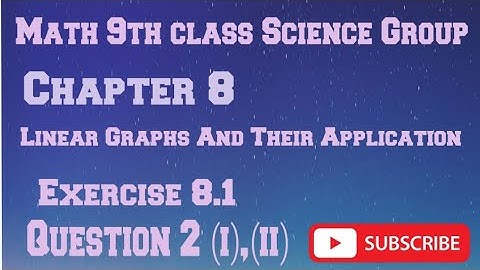 Math 9th Class || Chapter 8 || Linear Graphs and their Application || Exercise 8.1 || Q2 Complete