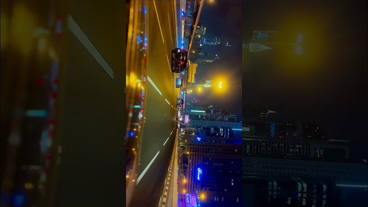 Dubai city night view car drive TikTok video status 2023 