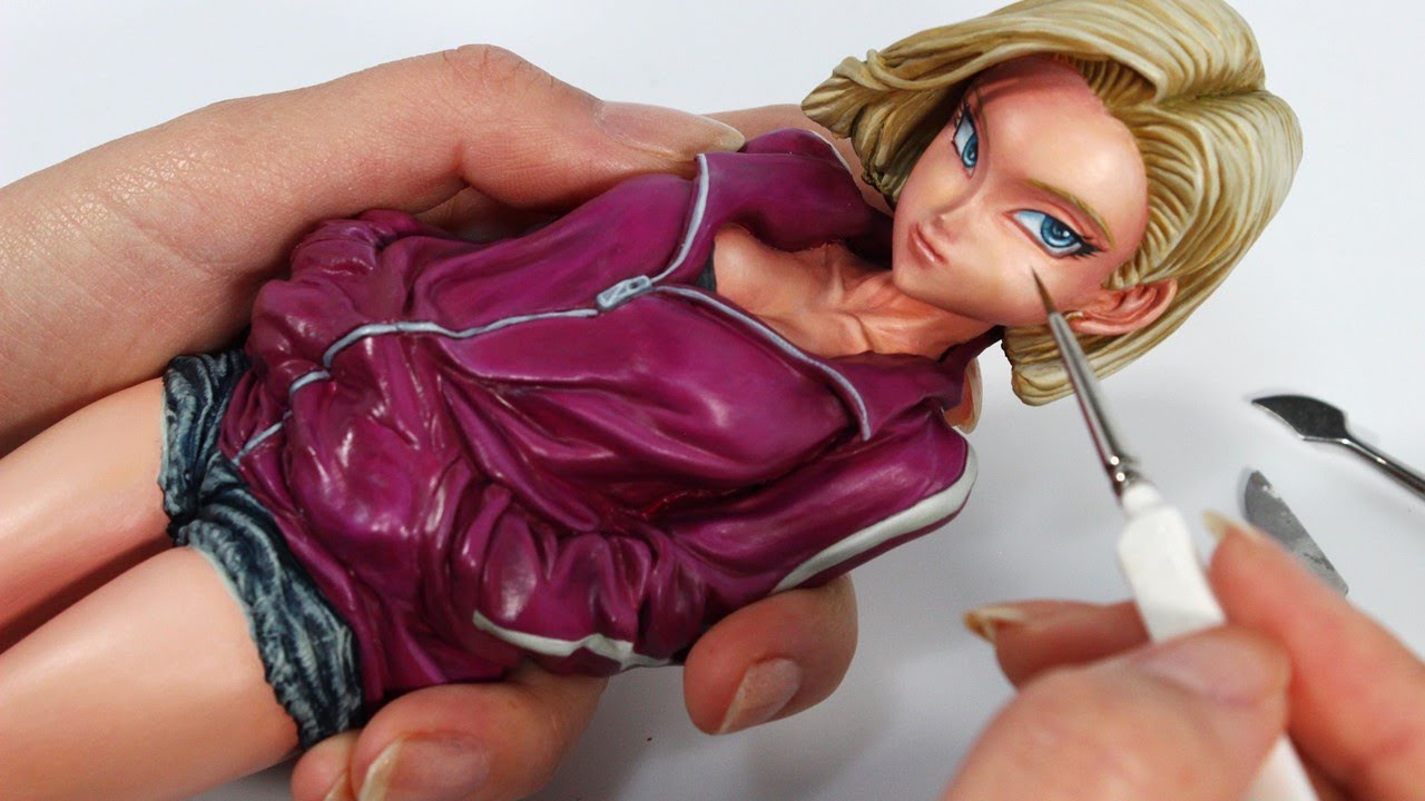 【フィギュア作ってみた】ドラゴンボールの人造人間18号を粘土を使って造形・筆塗りまで一貫して制作する！dragon ball Android No.18 figure out of clay