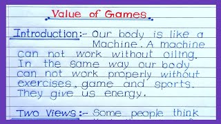 games and sports|value of games essay|value of games and sports essay|importance of games and sports