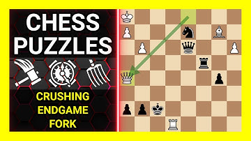 Chess Puzzles to Practice. Themes: Crushing, Endgame, Fork. Learn Chess