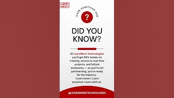 Did You Know? 80% Hands-On Training at LearnMore Technologies!