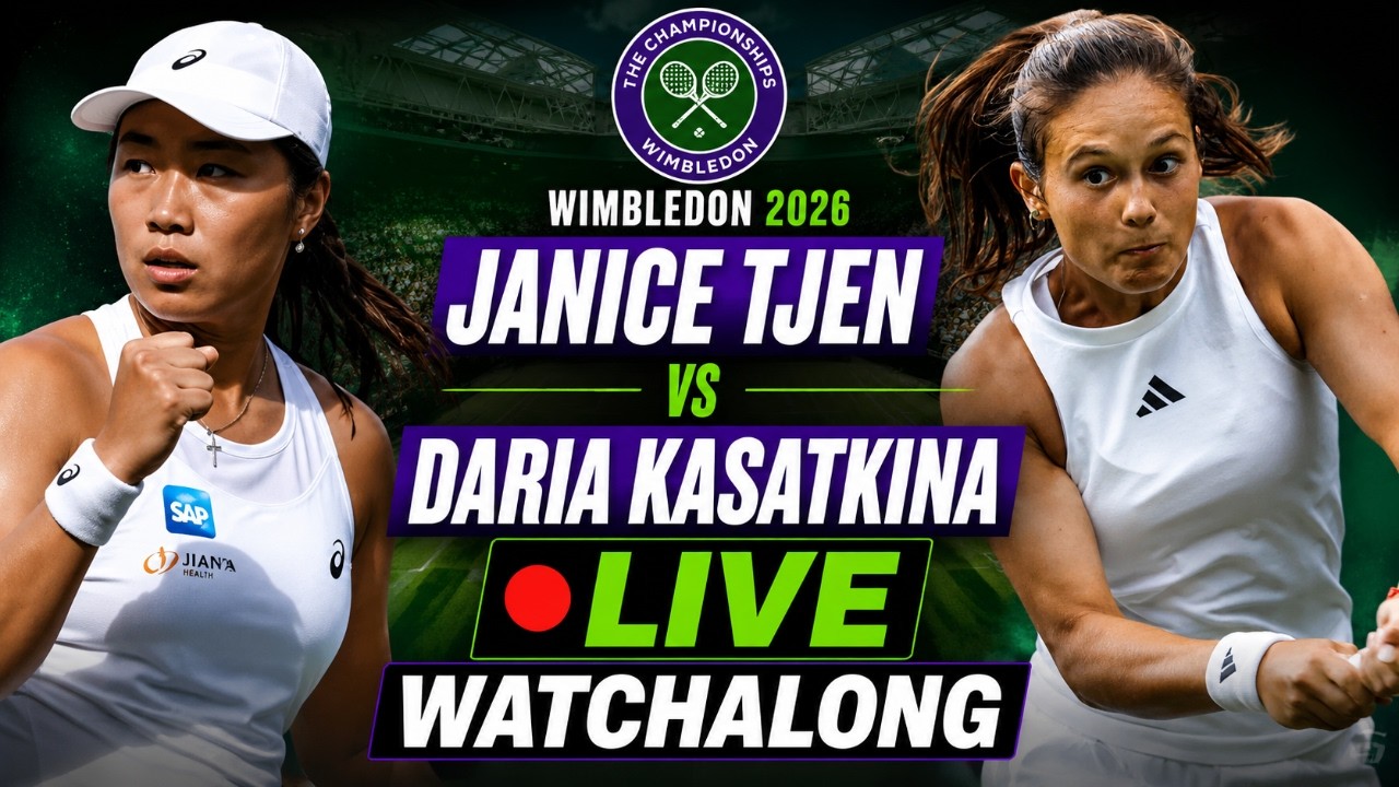 Janice Tjen vs Daria Kasatkina | Wimbledon 2026 Round 2 | LIVE TENNIS WATCHALONG