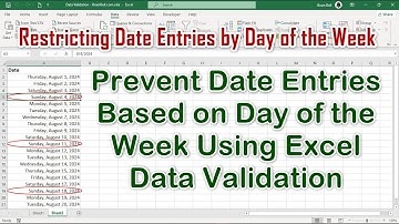 Prevent Weekends and Holidays in Excel with Date Validation