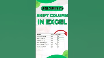 🔄 Shift Column in Excel: Quick Rearrangement Trick! 🔀 #Shorts #ExcelTips #excelshortcuts