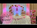 Baby shower highlights  elegant colours  pink white  gold combo  cats eye event planners 