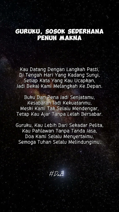 Guruku, Sosok Sederhana Penuh Makna | Puisi Hari Guru #puisihariguru #puisiguru #puisiuntukguru