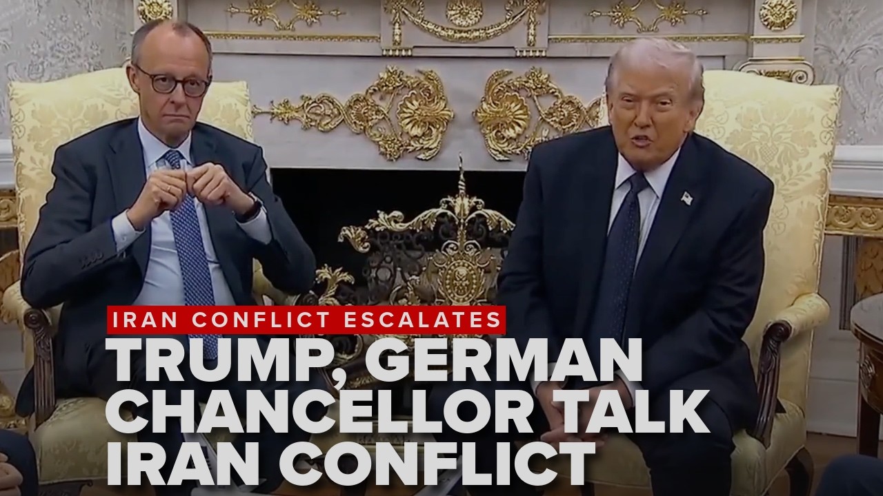 FULL: Trump warns of 'big scale hitting' in Iran as Germany's Merz urges quick end to conflict