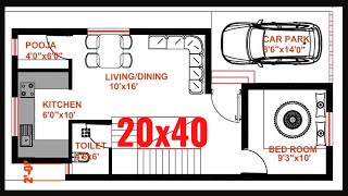 20x40 house Plan|South Facing|2BHK duplex Vasthu Plan