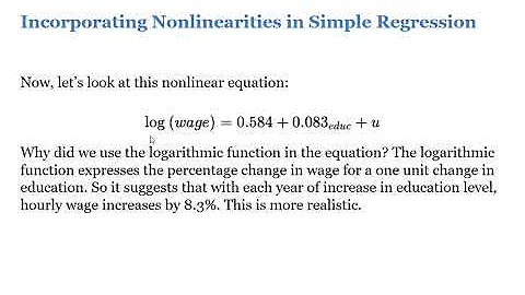 1.7 - Econometrics - Incorporating Nonlinearities in Simple Regression Model