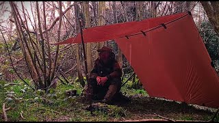 Bushcraft Camp-Out in the RAIN!!! (No Hot-Tent)