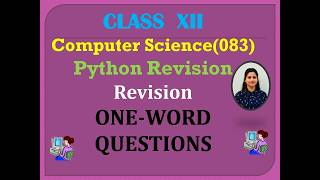 Python Revision in 5 Minutes 🚀 One Word Questions|Class 12th 